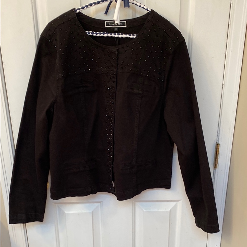 New! Melanie Lyne Embellished Black Blazer Jacket